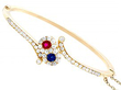 Ruby and sapphire bangle