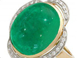 Vintage Cabochon Cut Emerald Ring 