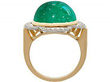 Cabochon Cut Gold Emerald Ring 