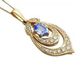 Vintage Aquamarine Pendant with Diamonds