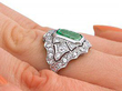 Emerald & Diamond Ring Vintage 