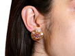 Vintage Ruby Earrings Wearing 