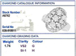 white gold diamond cluster ring grading card
