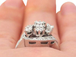 white gold diamond cluster ring wearing
