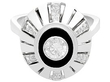 White Gold Black Onyx & Diamond Ring 3/4 close up