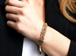 wearing citrine and gold bracelet