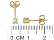 18k Yellow Gold Stud Earrings size