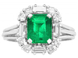Emerald and Diamond Cocktail Ring
