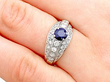 Wearing  Sapphire and Diamond Dress Ring for Sale