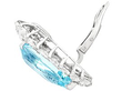 white gold aquamarine earrings 1980s