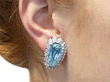 Aquamarine Earrings in White Gold Wearing 