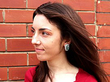 Aquamarine Earrings in White Gold Wearing