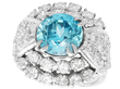 Blue Zircon Ring with Diamonds 