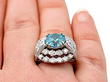 Blue Zircon Ring with Diamonds 