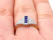 Sapphire and Diamond Dress Ring wearing image close up