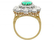 Emerald and Diamond Ring Yellow Gold side