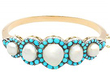 pearl turquoise bangle yellow gold