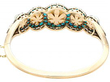 yellow gold pearl turquoise bangle 
