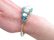 wearing pearl turquoise bangle 