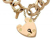 Gold Bracelet with Heart Padlock
