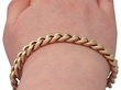 wearing Gold Bracelet with Heart Padlock Antique