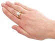 Antique Opal and Diamond Ring in Gold Wearing