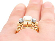 Antique Opal and Diamond Ring in Gold Wearing