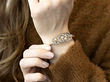 diamond Russian bangle on wrist