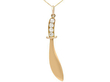 Gold Sword Pendant with Diamonds