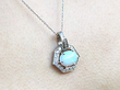 Vintage Opal Pendant being worn