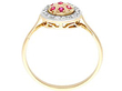 18ct yellow gold ruby ring with diamonds 