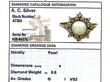 1970s pearl and diamond ring grading card