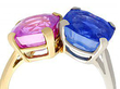 Vintage Blue and Pink Sapphire Ring