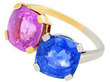 Blue and Pink Sapphire Twist Ring