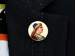 Enamel Brooch in Yellow Gold Wearing
