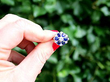 Blue Sapphire and Diamond Platinum Ring outside