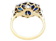 Blue Sapphire and Diamond Platinum Ring back