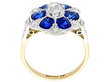 setting of Blue Sapphire and Diamond Ring