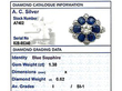 Blue Sapphire and Diamond Platinum Ring Grading Card