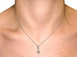 Diamond White Gold Drop Necklace Wearing 