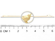 gold chick brooch size