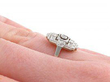 art deco dress ring on finger