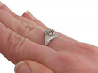 Diamond Cocktail Ring in White Gold on finger