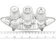Georgian inkstand size