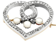 Antique Diamond and Pearl Heart Brooch