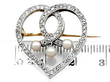 Antique Diamond and Pearl Heart Brooch Size