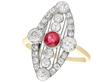 Ruby and Diamond Marquise Ring