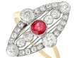 Ruby and Diamond Marquise Ring