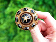 Agate Brooch in Gold Outside