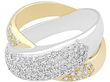 criss cross pave set diamond ring